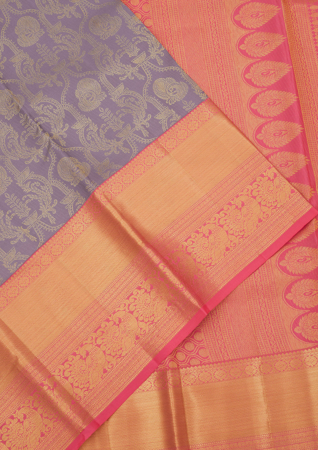Lavender Zariwork Pure Silk Saree