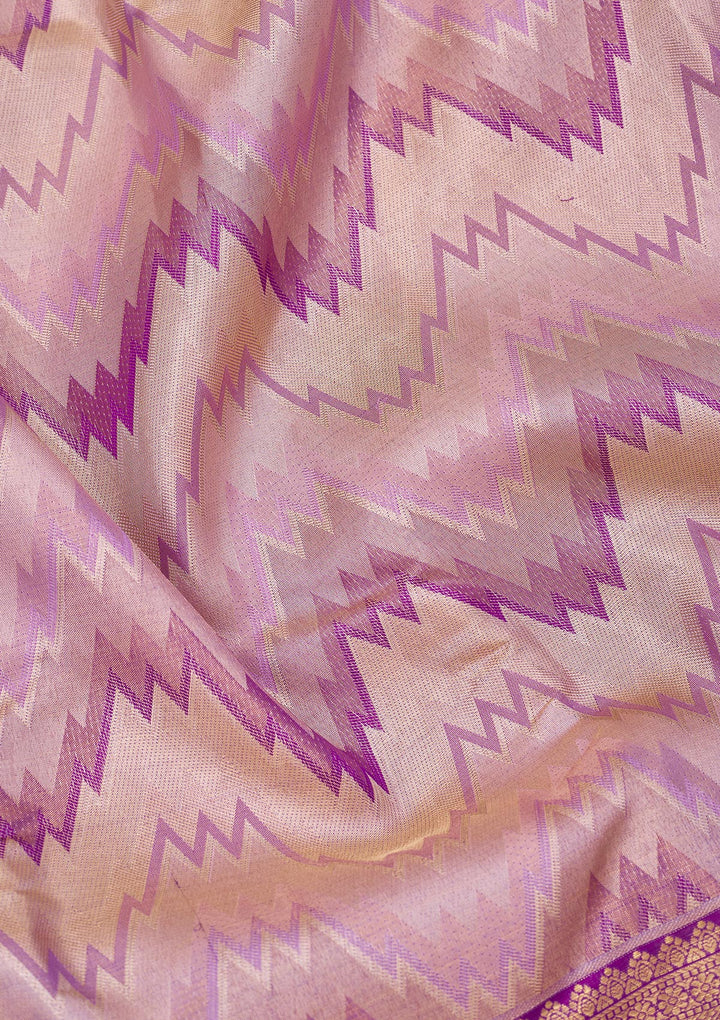 Lavender Zariwork Pure Silk Saree