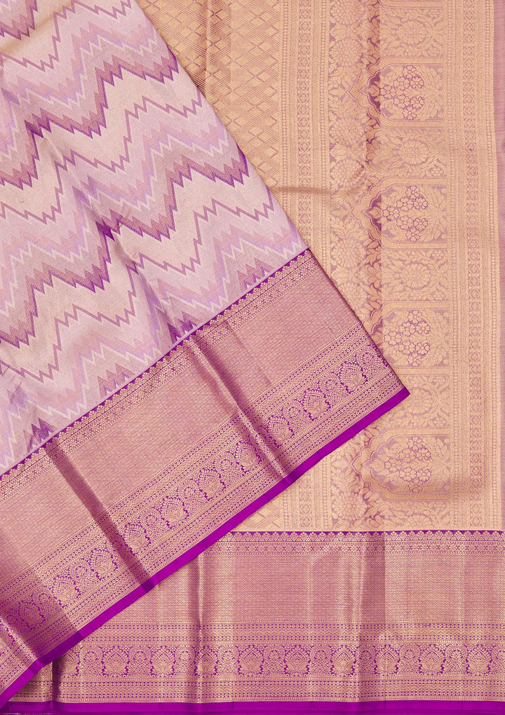 Lavender Zariwork Pure Silk Saree