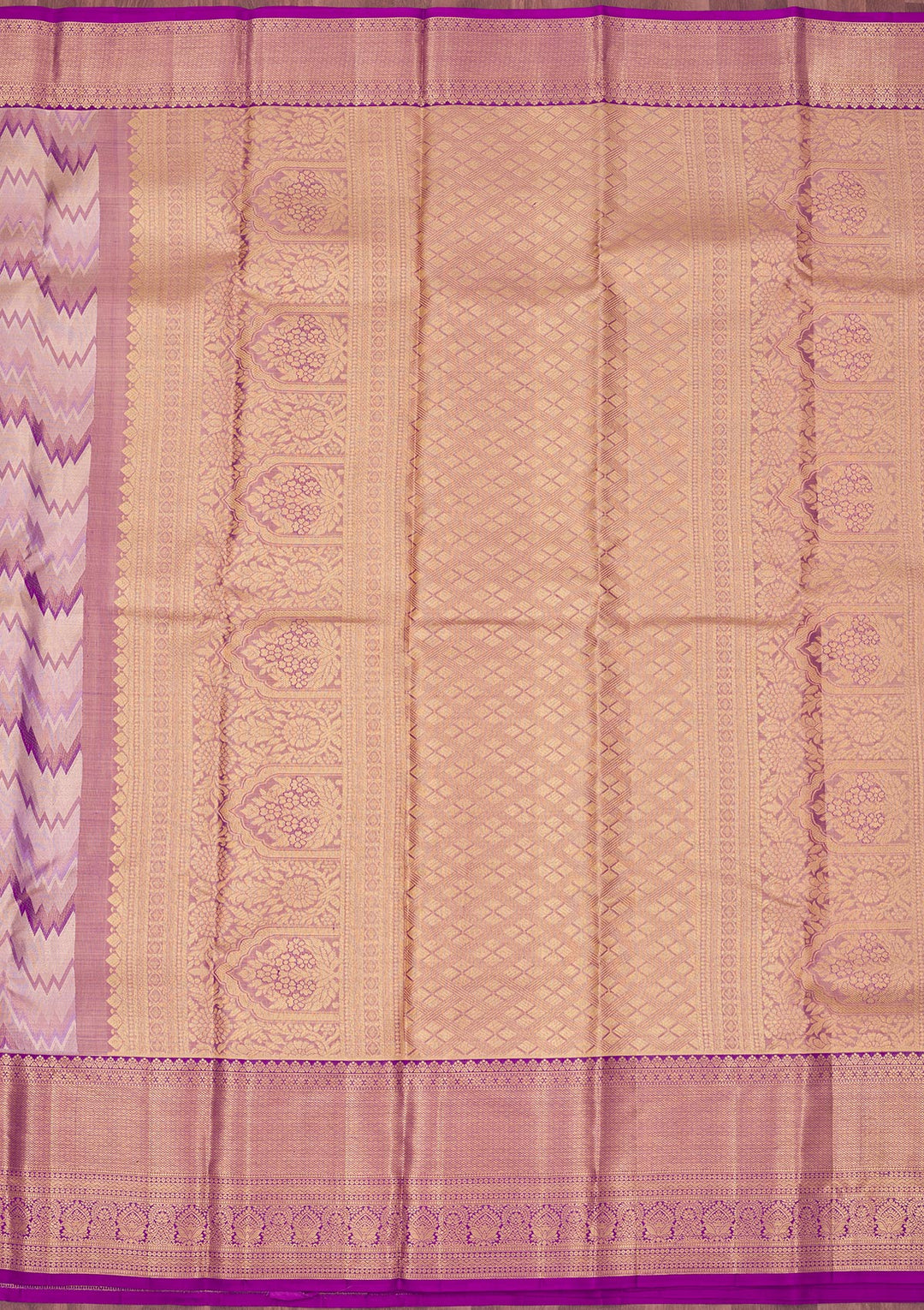 Lavender Zariwork Pure Silk Saree