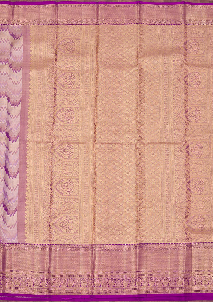 Lavender Zariwork Pure Silk Saree