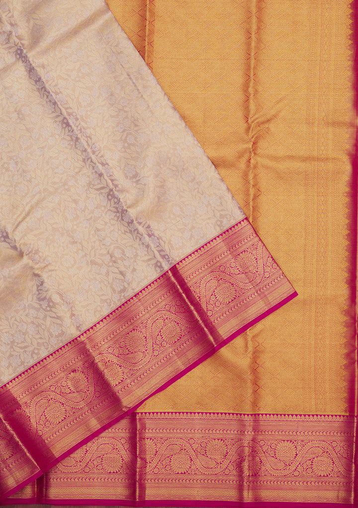 Lavender Zariwork Pure Silk Saree