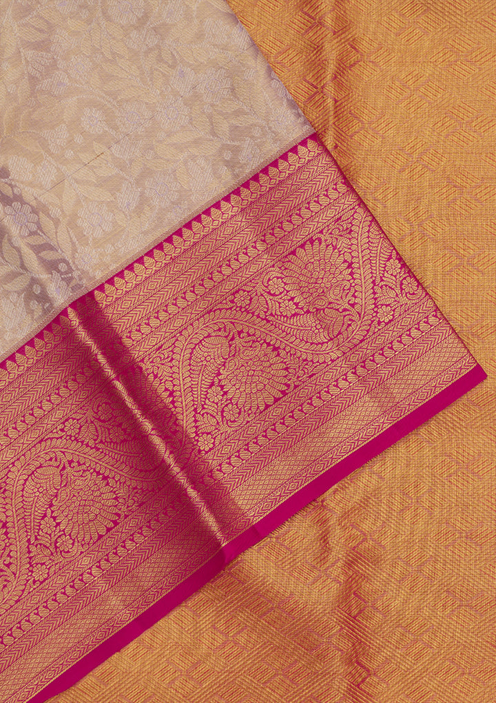 Lavender Zariwork Pure Silk Saree