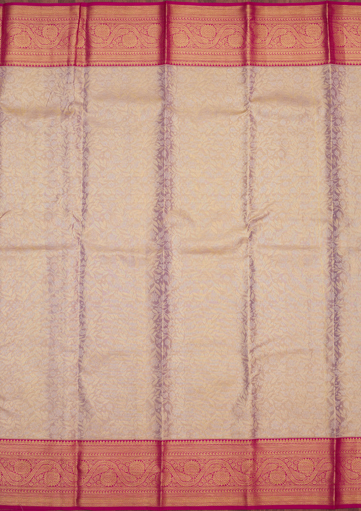 Lavender Zariwork Pure Silk Saree