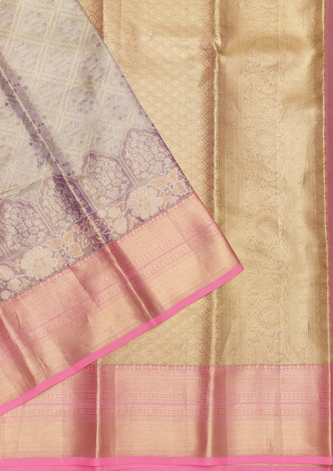 Lavender Zariwork Pure Silk Saree