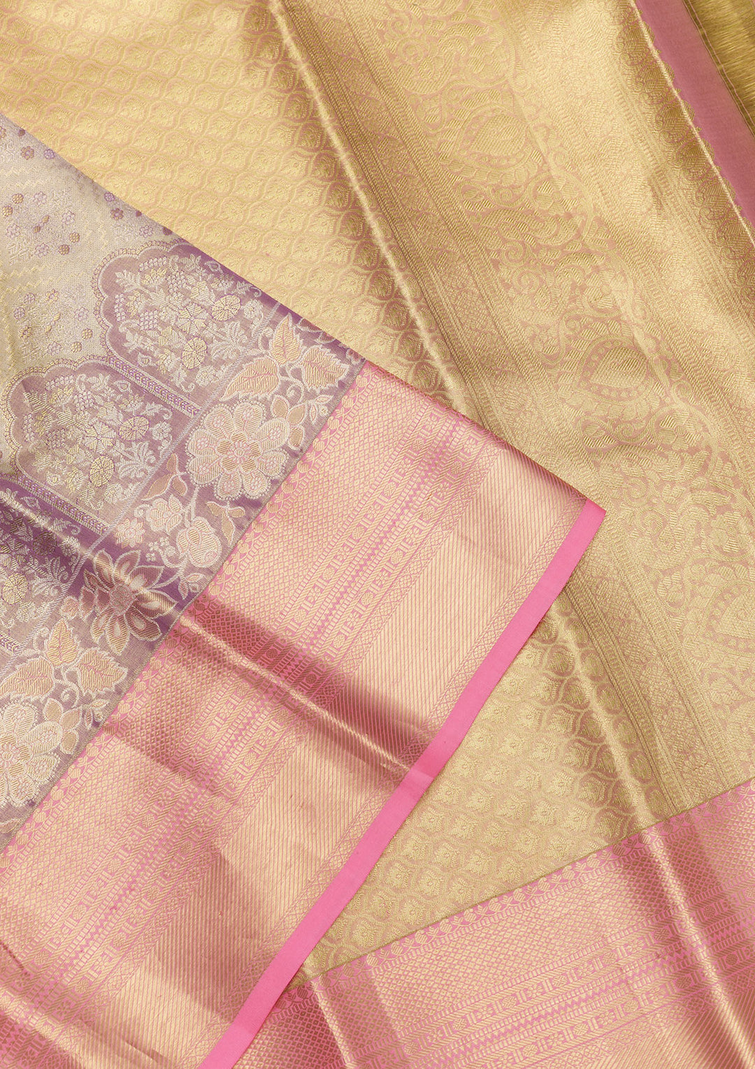 Lavender Zariwork Pure Silk Saree