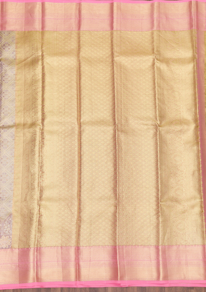 Lavender Zariwork Pure Silk Saree