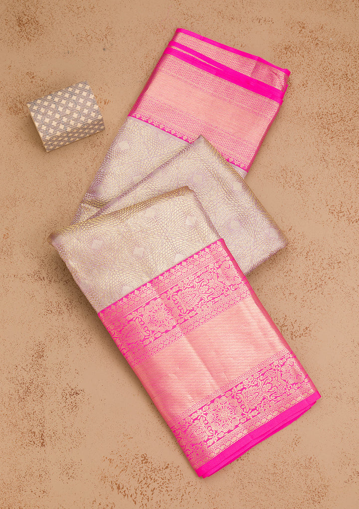 Lavender Zariwork Pure Silk Saree