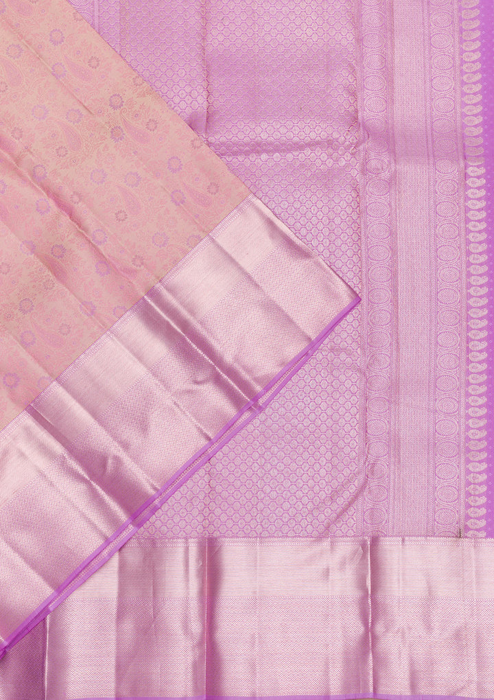 Lavender Zariwork Pure Silk Saree-Koskii