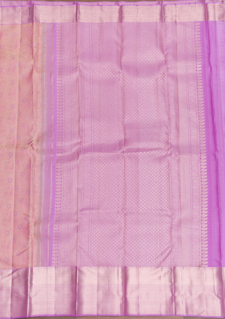 Lavender Zariwork Pure Silk Saree-Koskii