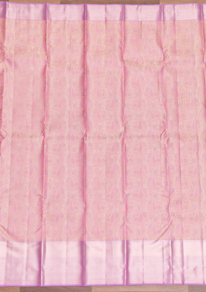 Lavender Zariwork Pure Silk Saree-Koskii