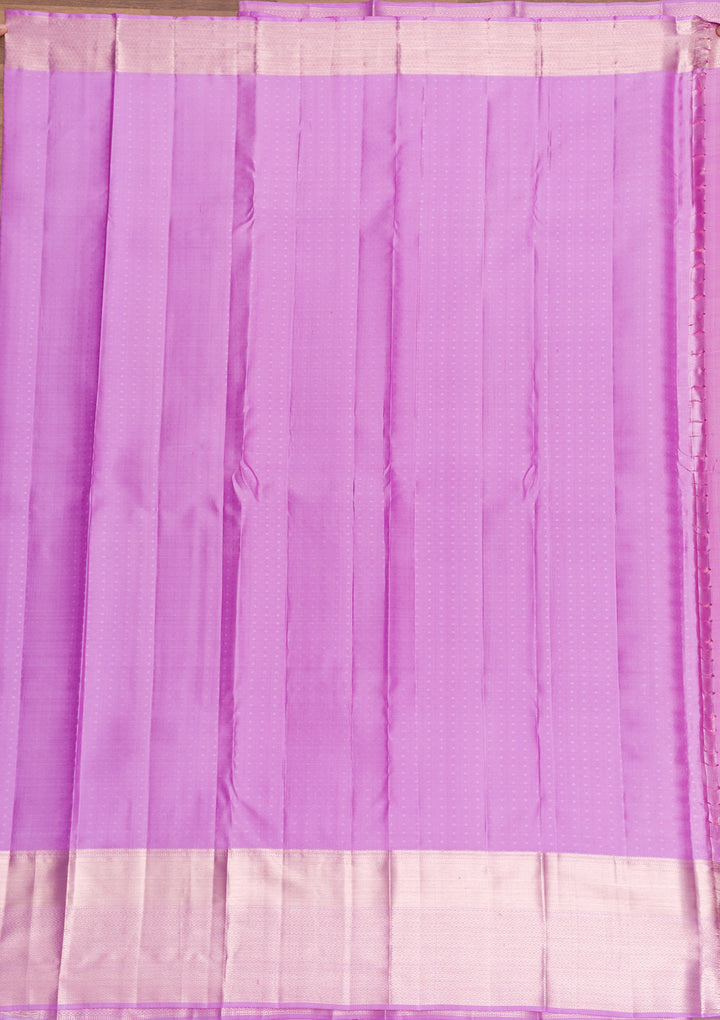 Lavender Zariwork Pure Silk Saree-Koskii