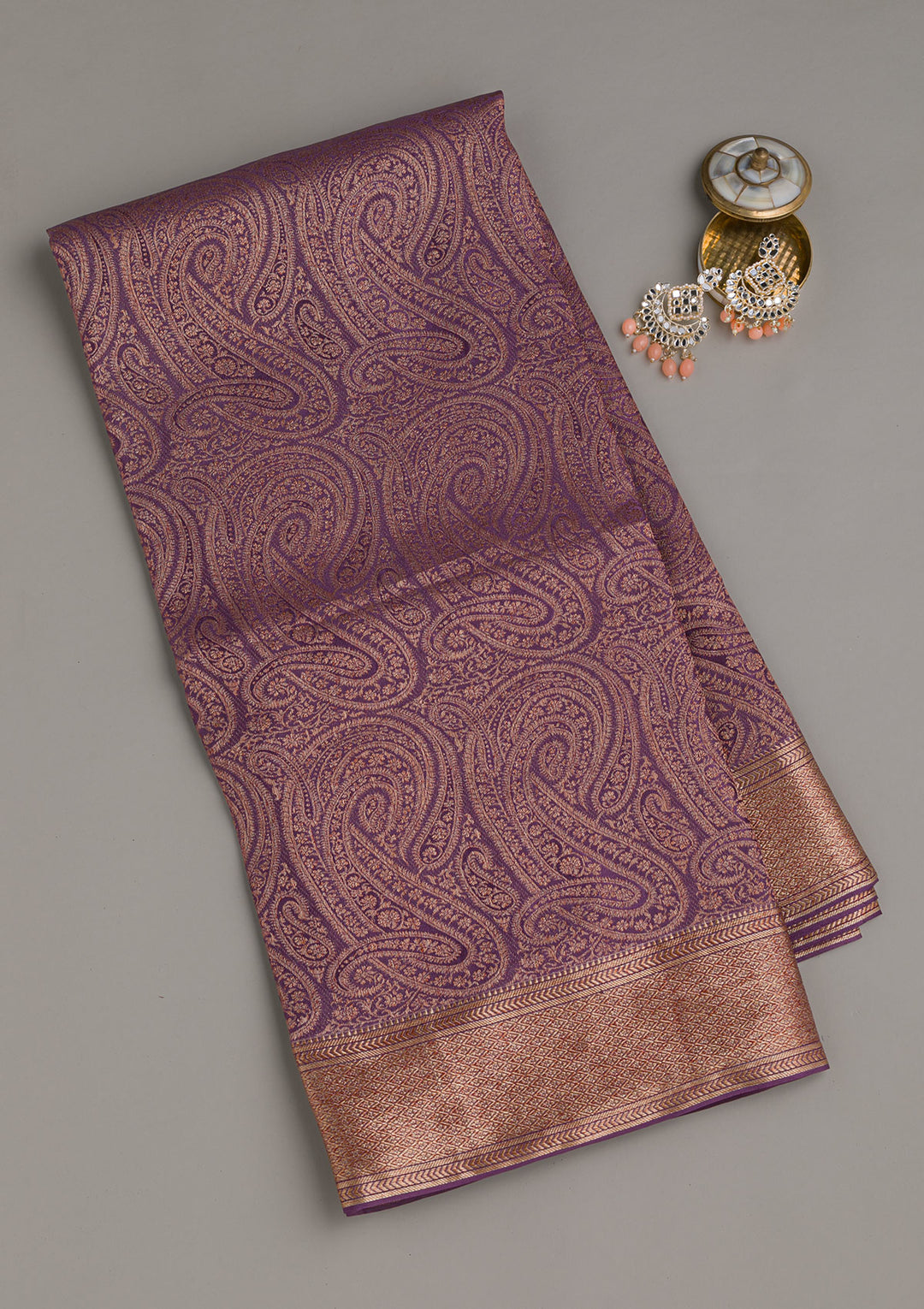 Lavender Zariwork Pure Silk Saree
