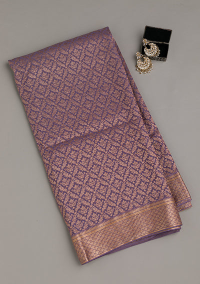 Lavender Zariwork Pure Silk Saree