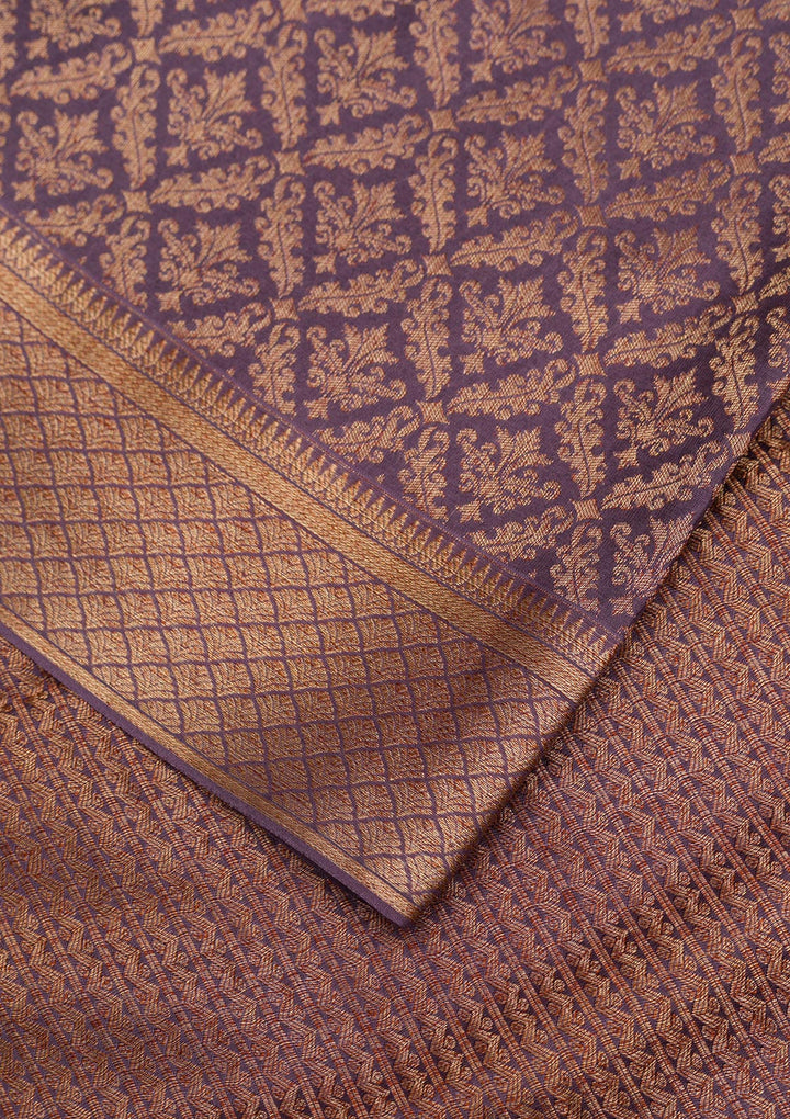 Lavender Zariwork Banarasi Pure Silk Saree