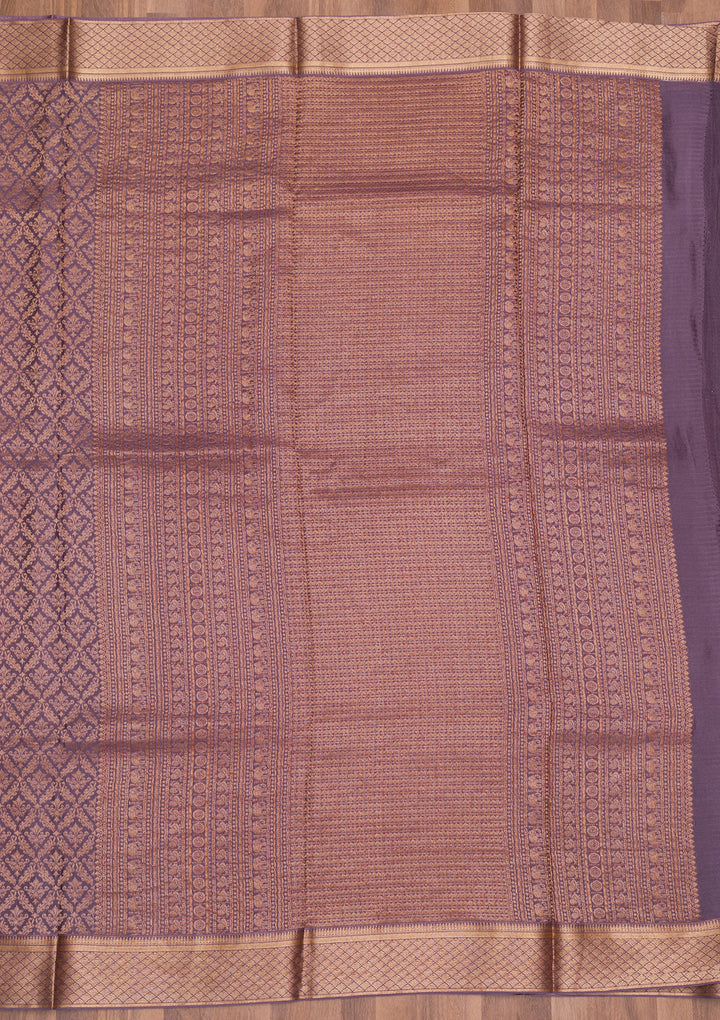 Lavender Zariwork Banarasi Pure Silk Saree