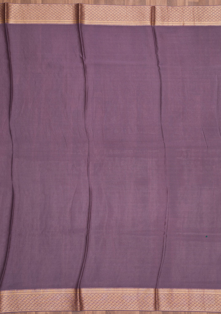 Lavender Zariwork Banarasi Pure Silk Saree