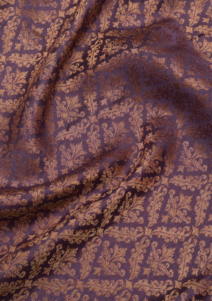 Lavender Zariwork Banarasi Pure Silk Saree