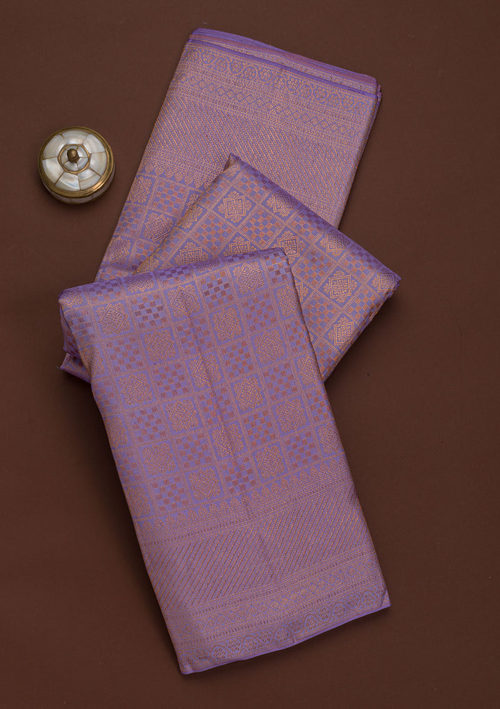 Lavender Zariwork Pure Silk Saree