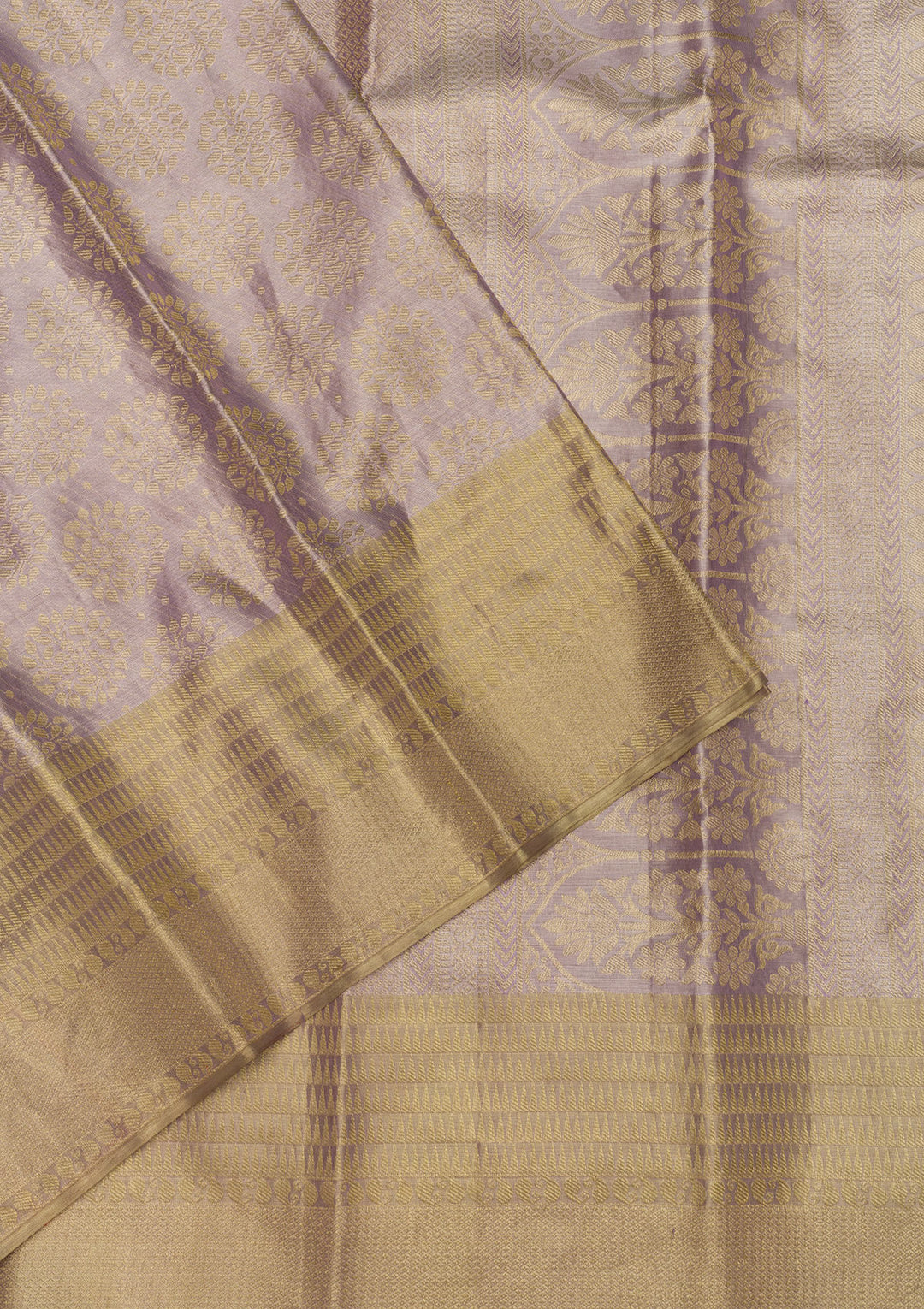 Lavender Zariwork Kanjivaram Pure Silk Saree