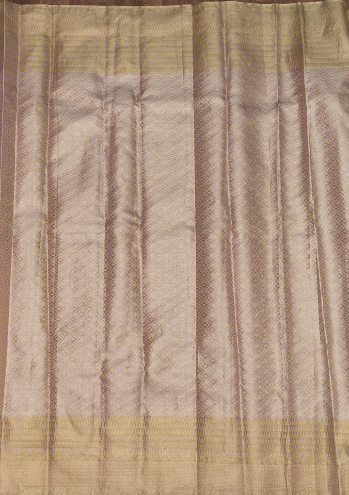 Lavender Zariwork Kanjivaram Pure Silk Saree