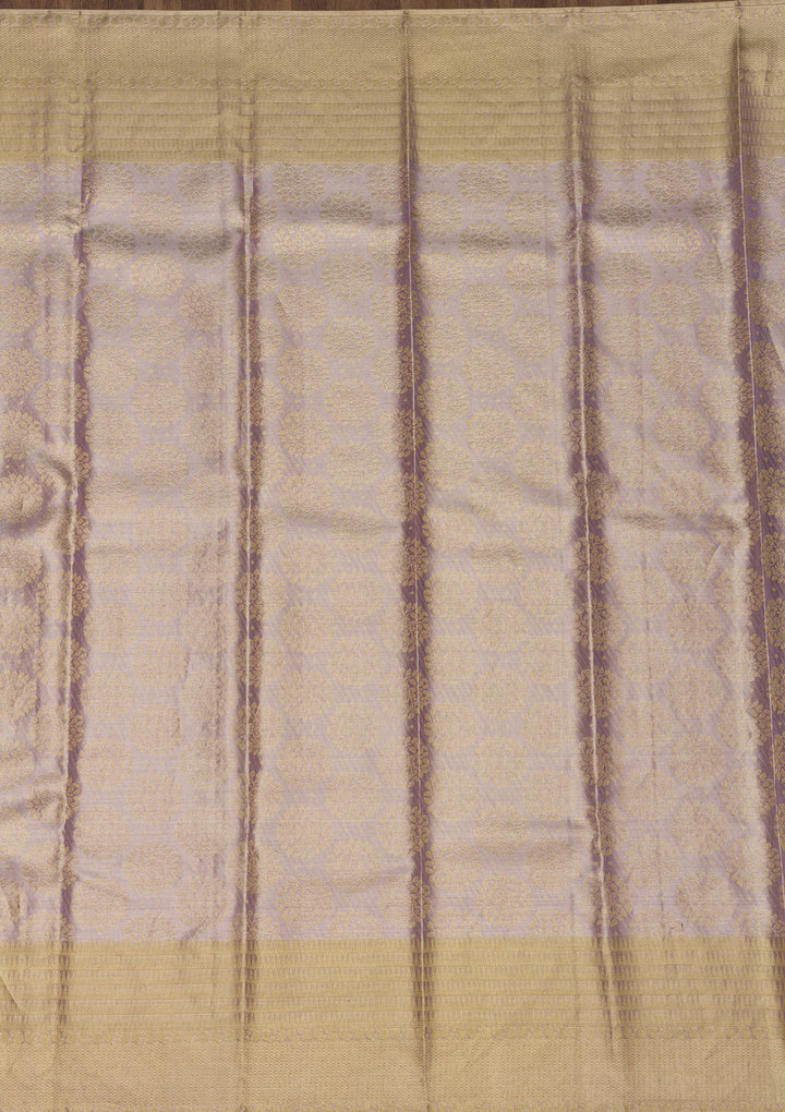 Lavender Zariwork Kanjivaram Pure Silk Saree
