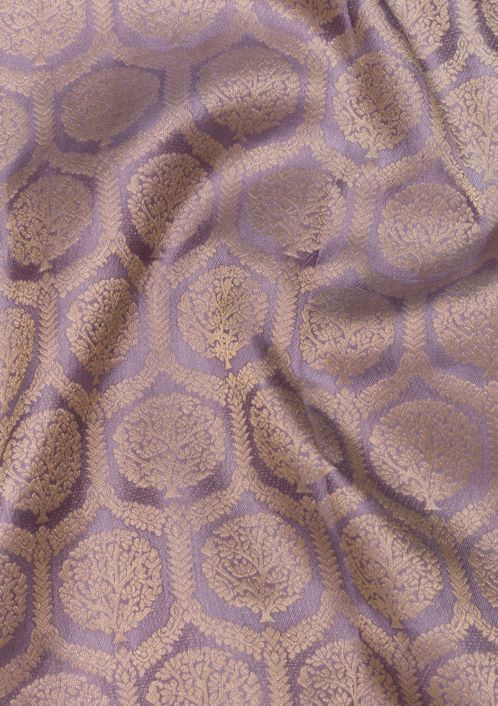Lavender Zariwork Pure Silk Saree