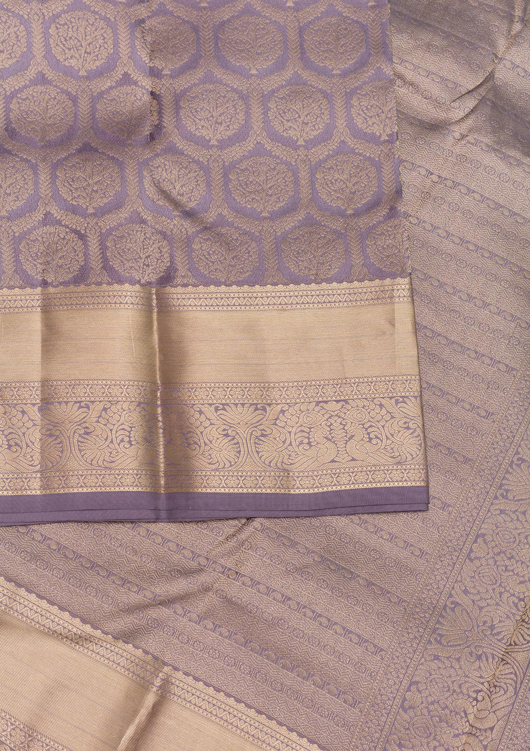 Lavender Zariwork Pure Silk Saree