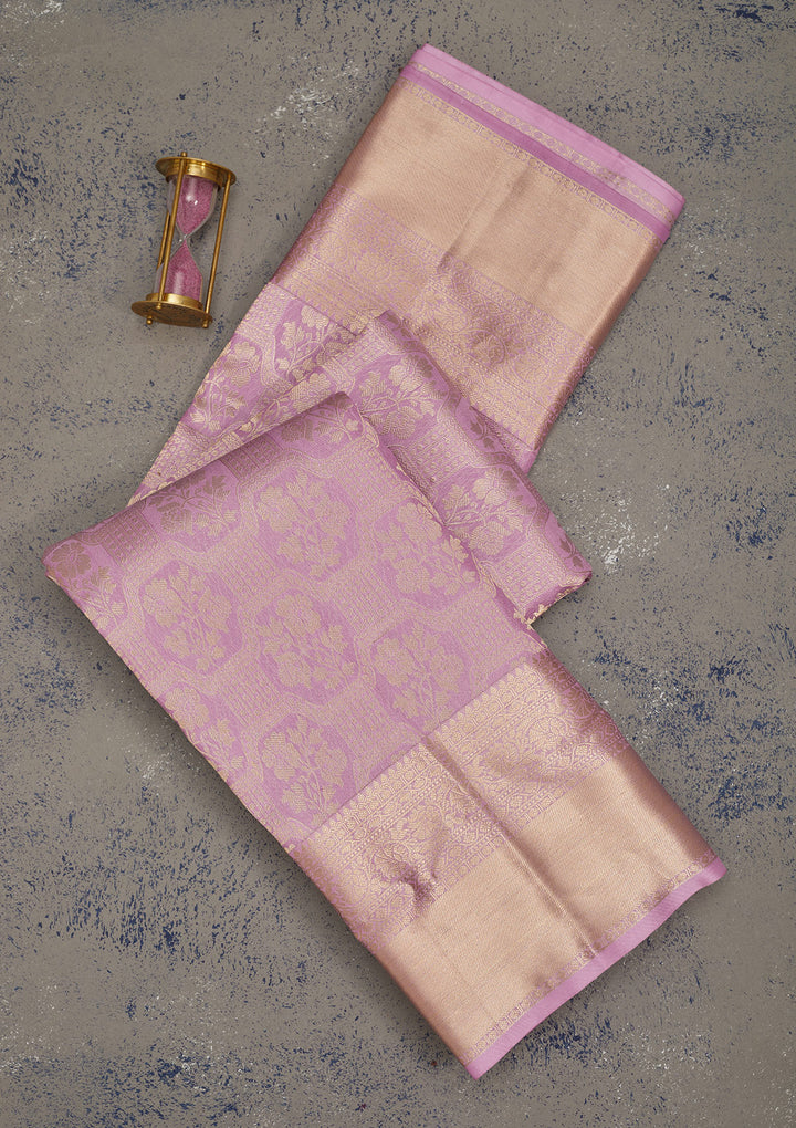 Lavender Zariwork Pure Silk Saree