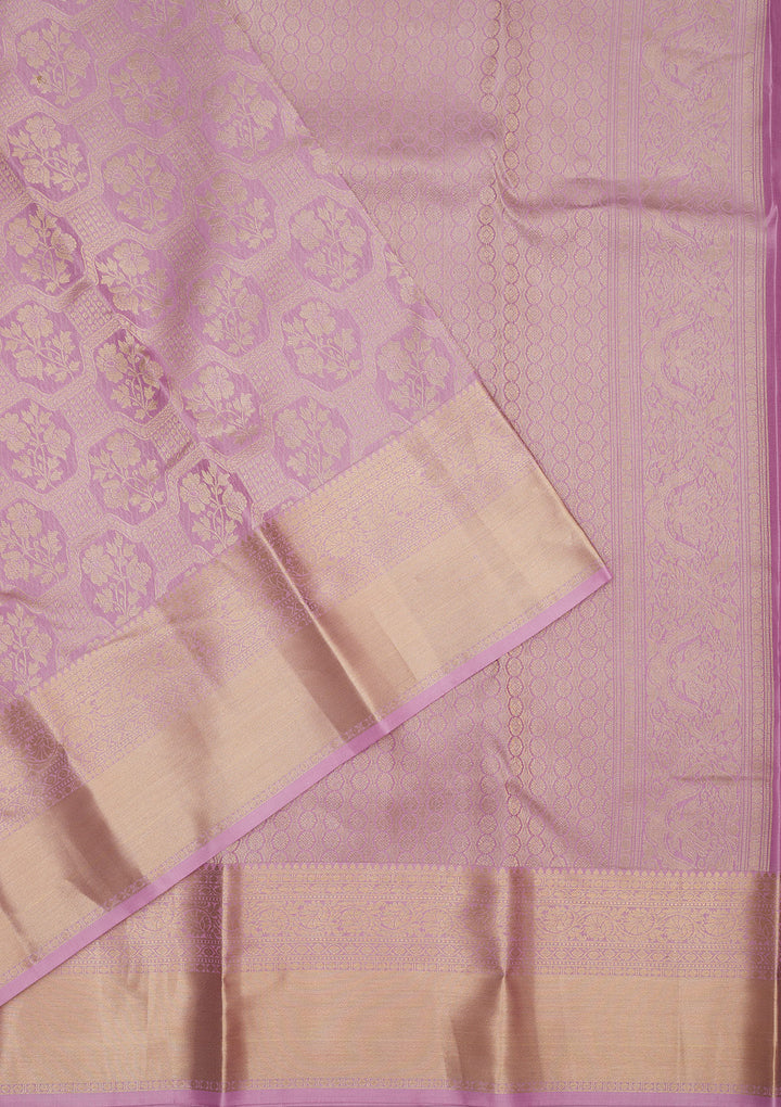 Lavender Zariwork Pure Silk Saree