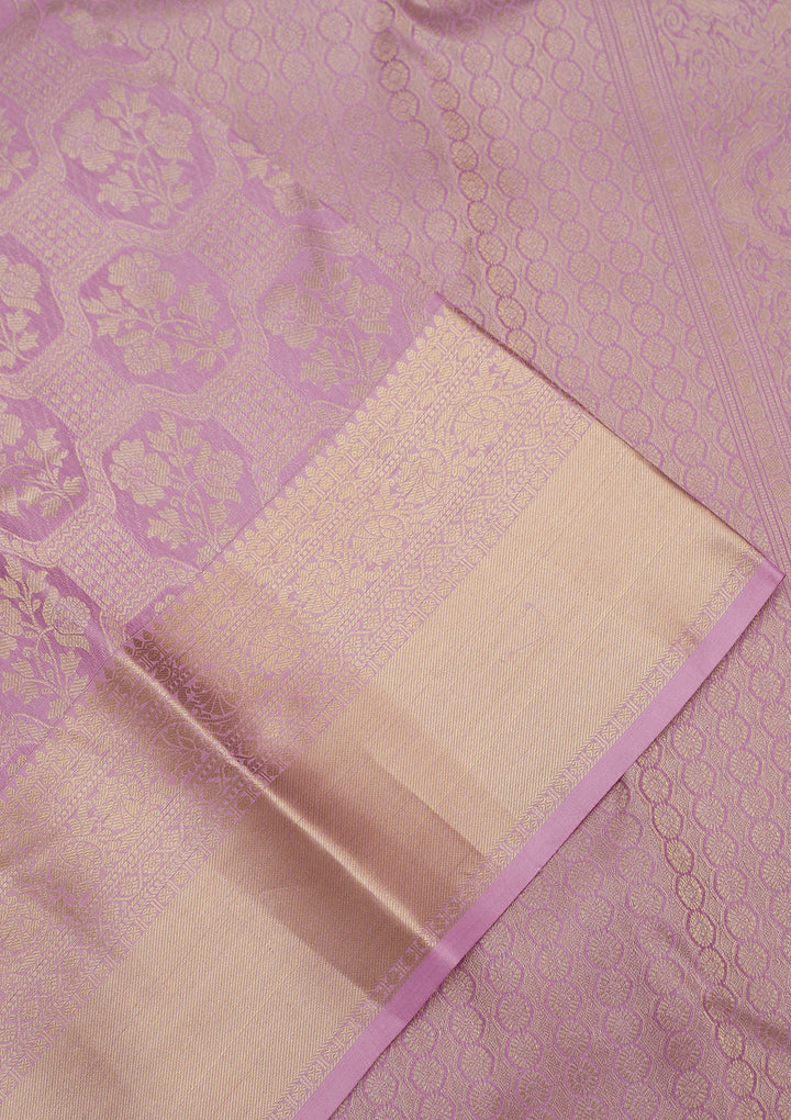Lavender Zariwork Pure Silk Saree