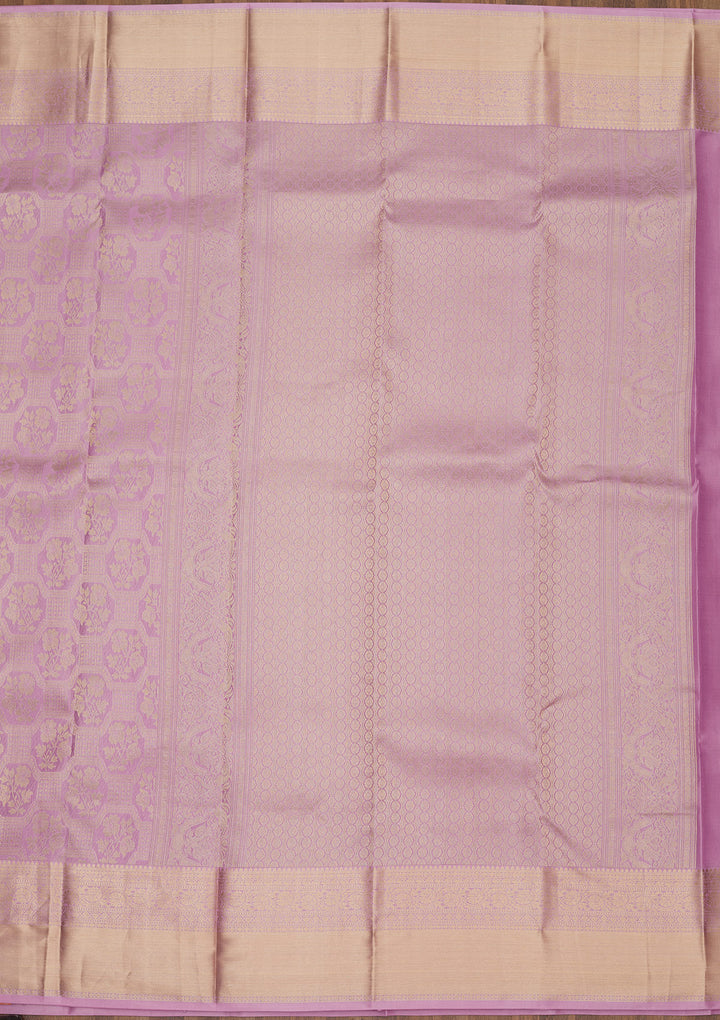 Lavender Zariwork Pure Silk Saree