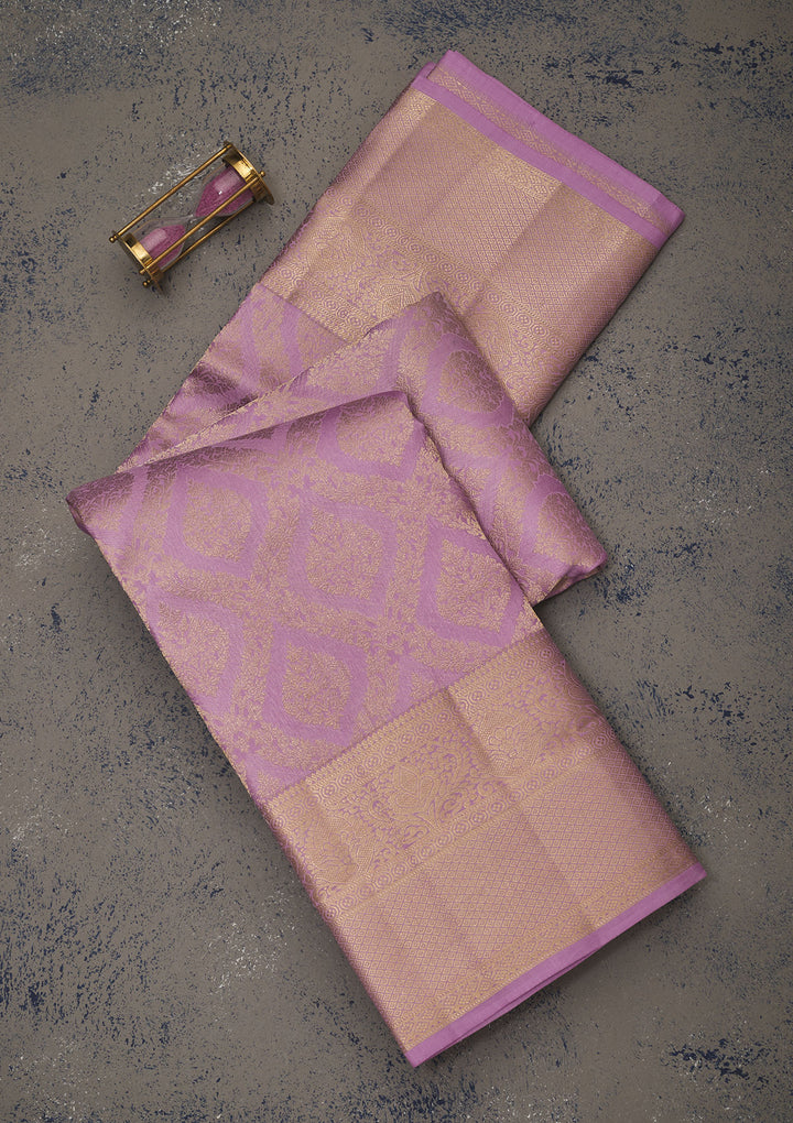 Lavender Zariwork Pure Silk Saree
