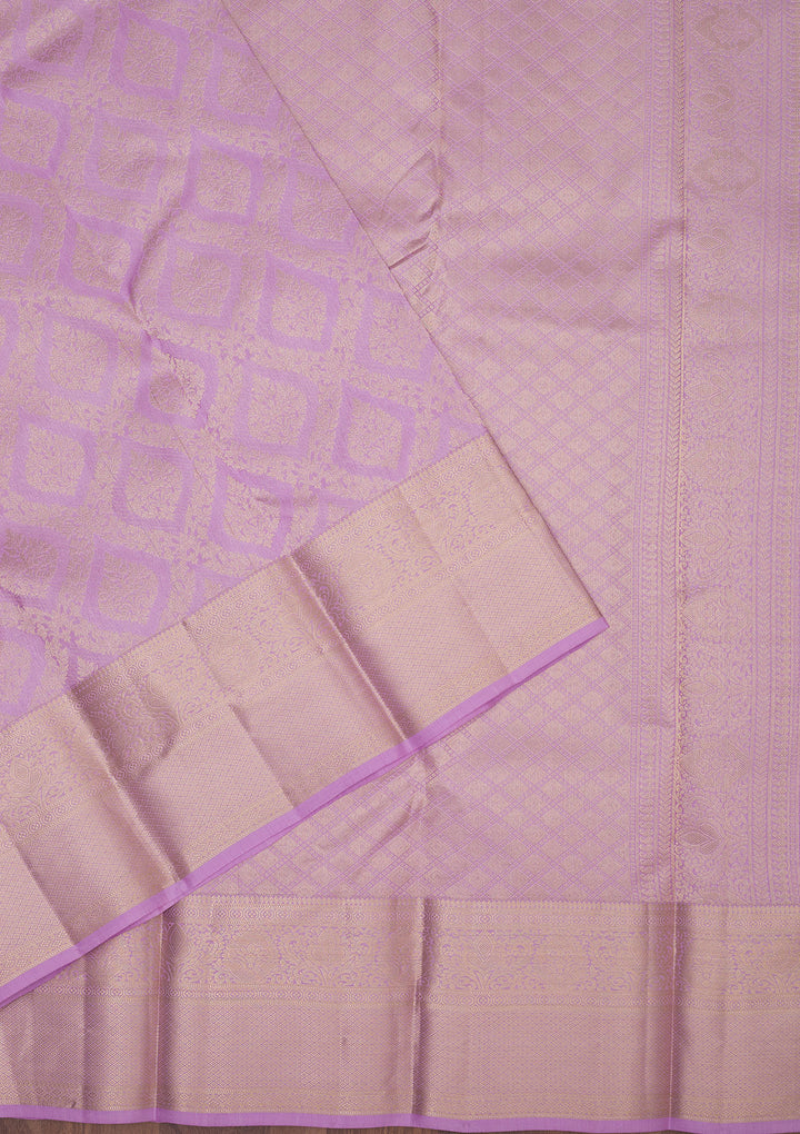 Lavender Zariwork Pure Silk Saree