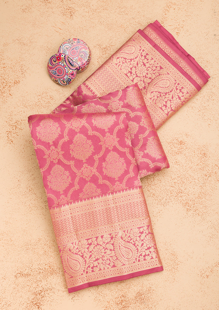 Lavender Zariwork Pure Silk Saree