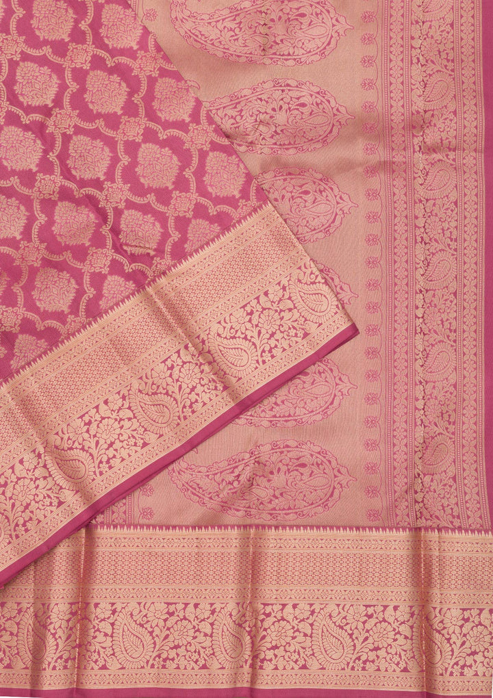 Lavender Zariwork Pure Silk Saree