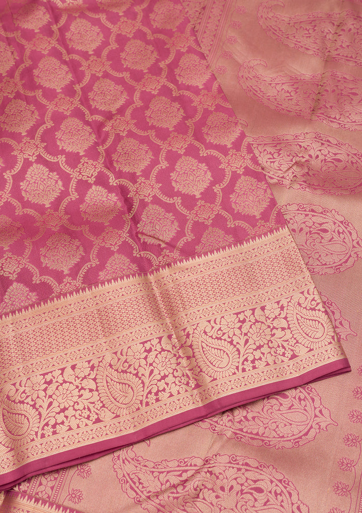 Lavender Zariwork Pure Silk Saree