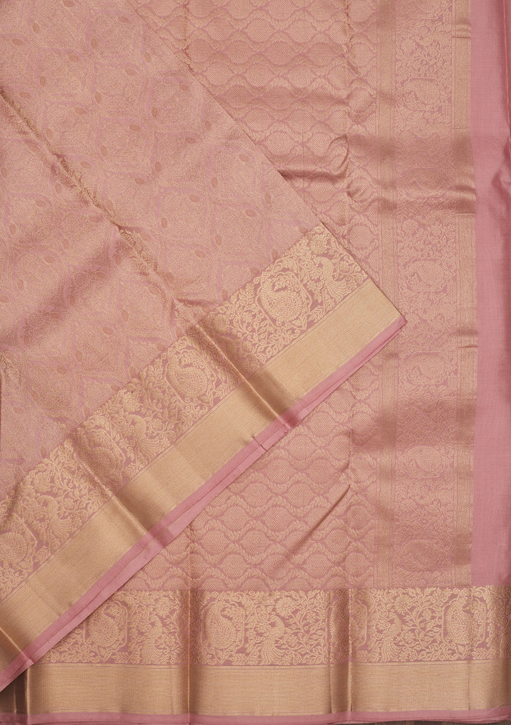 Lavender Zariwork Pure Silk Saree