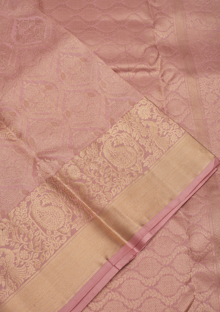 Lavender Zariwork Pure Silk Saree