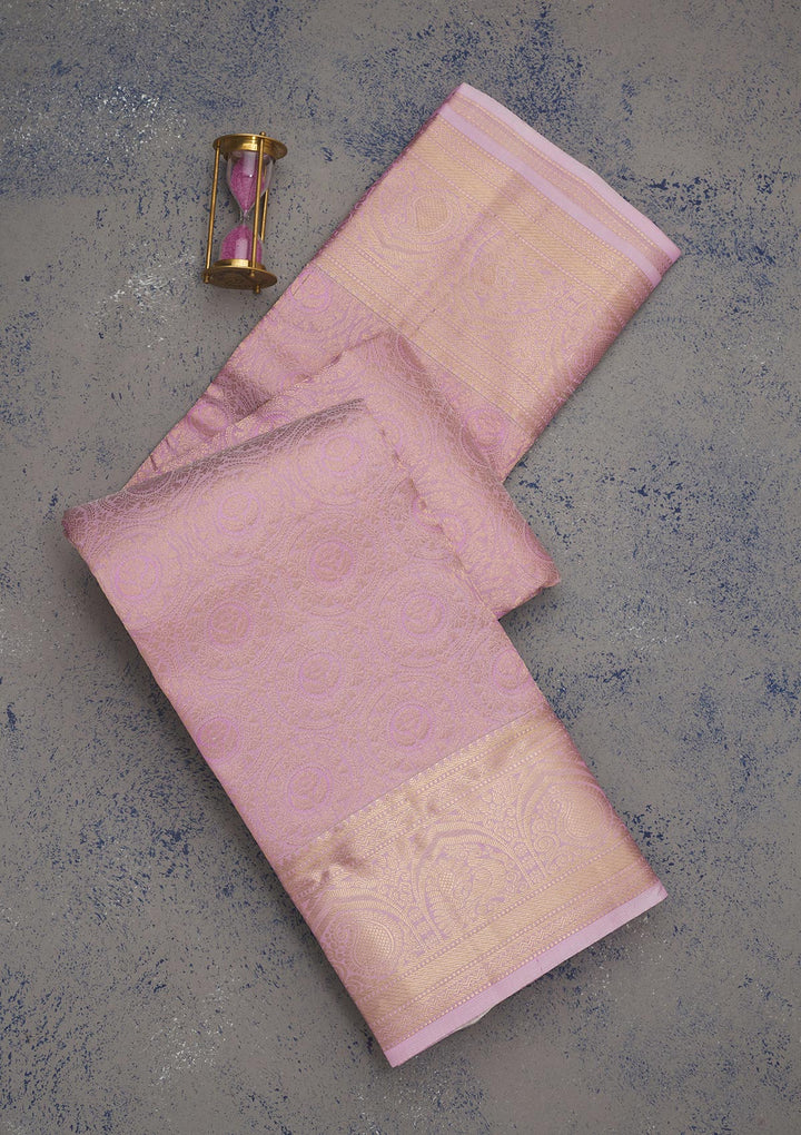Lavender Zariwork Pure Silk Saree