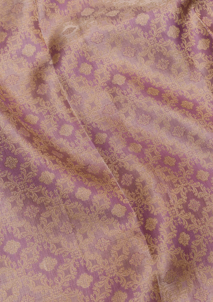 Lavender Zariwork Kanjivaram Pure Silk Saree
