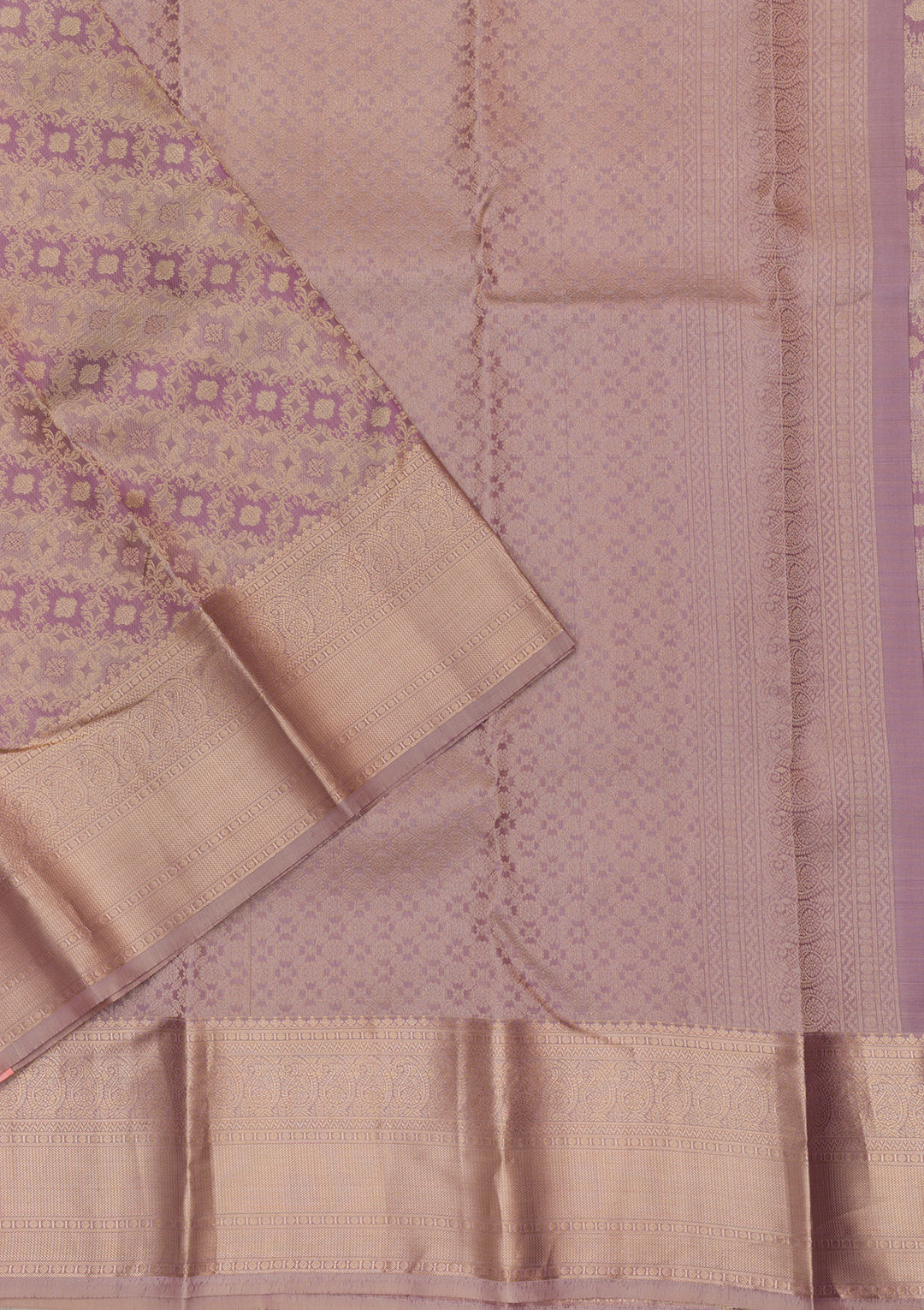 Lavender Zariwork Kanjivaram Pure Silk Saree
