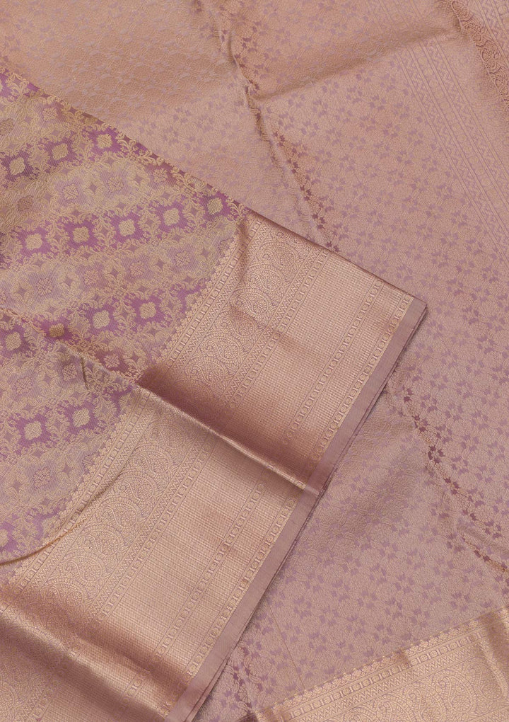 Lavender Zariwork Kanjivaram Pure Silk Saree