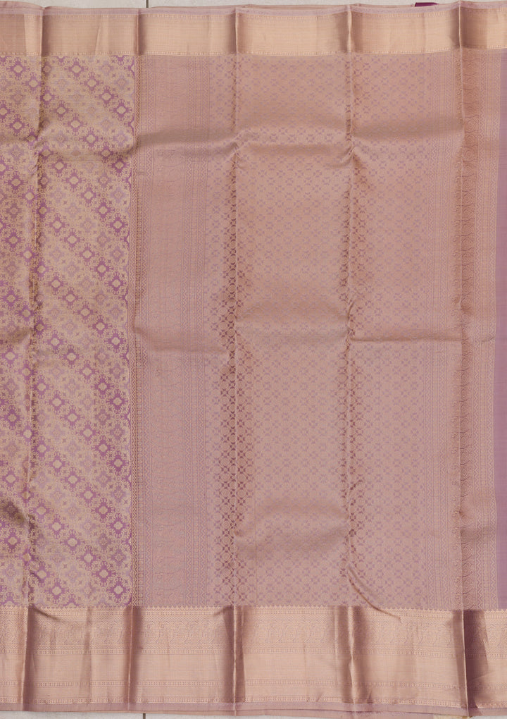 Lavender Zariwork Kanjivaram Pure Silk Saree