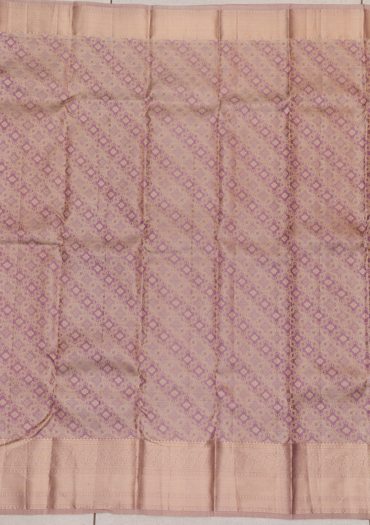 Lavender Zariwork Kanjivaram Pure Silk Saree