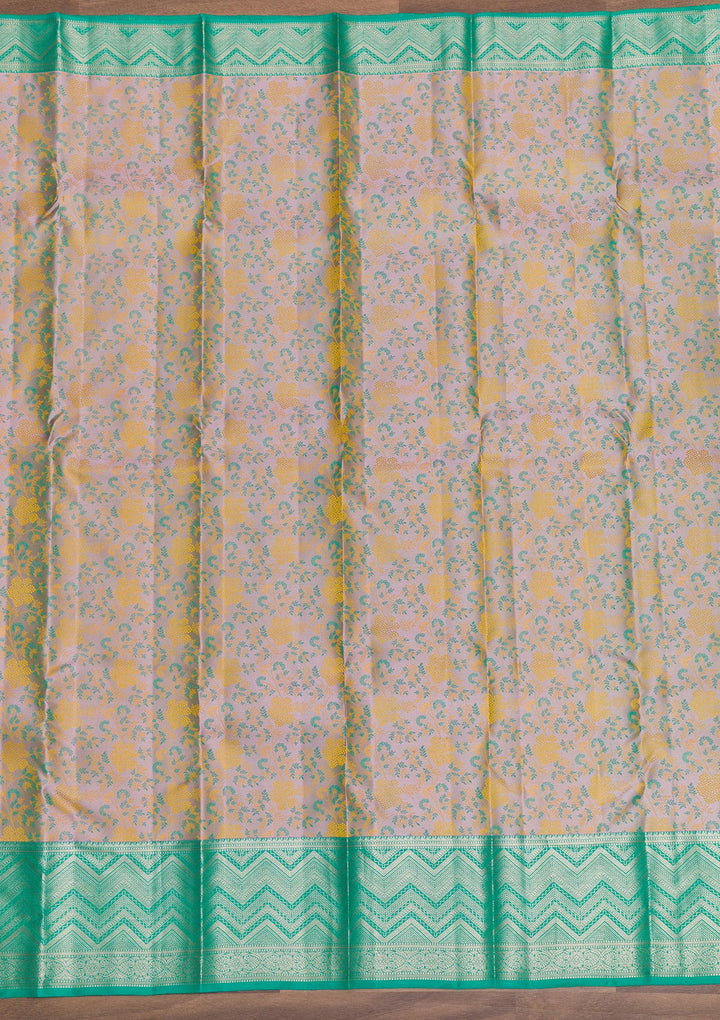 Lavender Zariwork Pure Silk Saree-Koskii