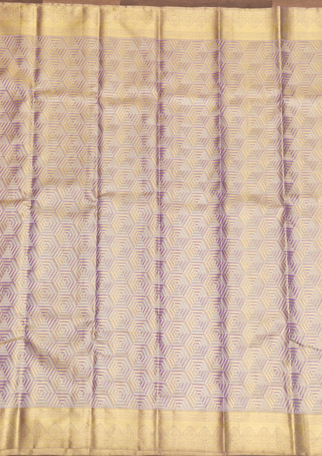 Lavender Zariwork Pure Silk Saree-Koskii