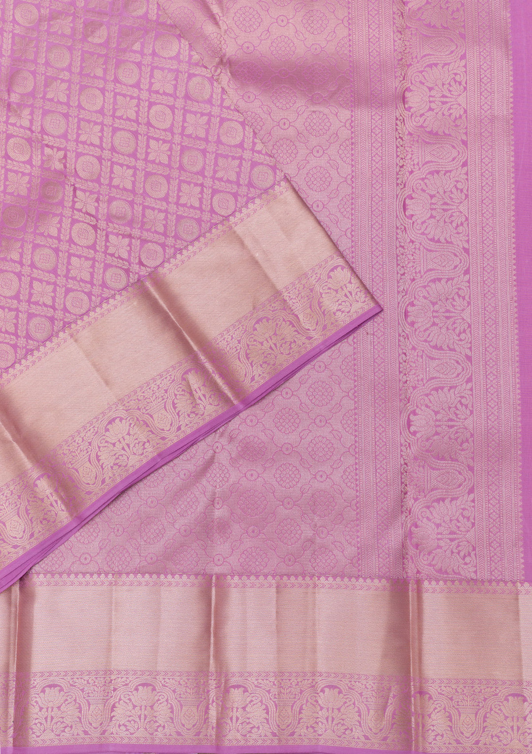 Lavender Zariwork Kanjivaram Pure Silk Saree