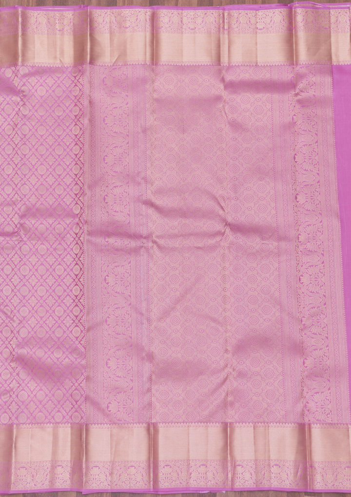 Lavender Zariwork Kanjivaram Pure Silk Saree