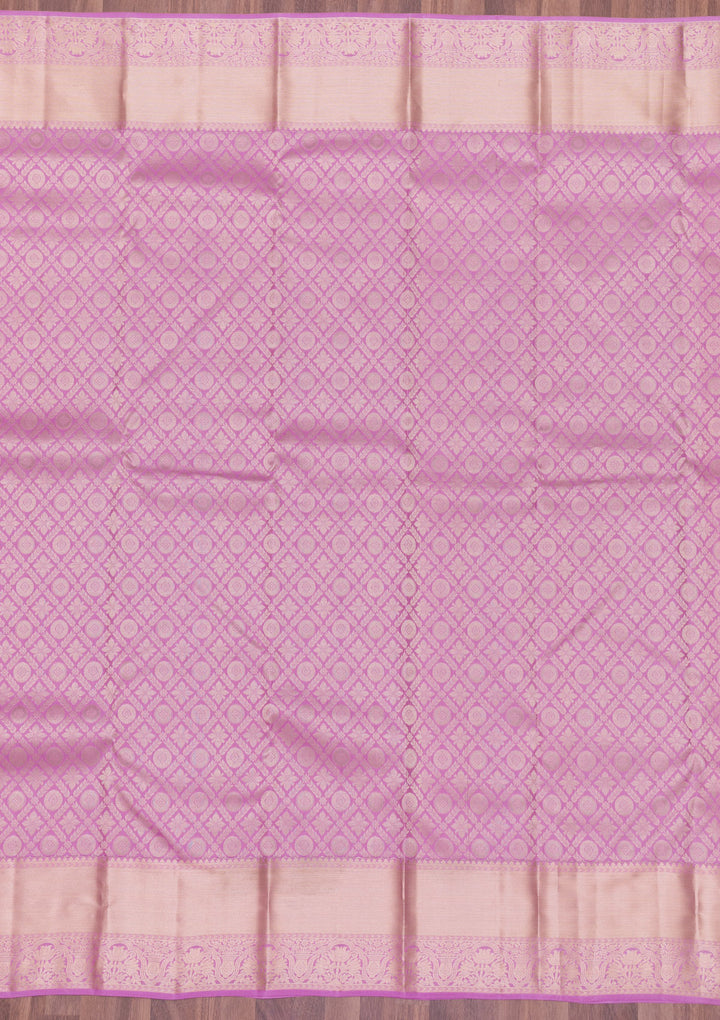Lavender Zariwork Kanjivaram Pure Silk Saree